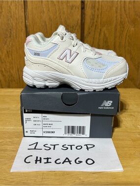 New Balance 2002R Sea Salt Pink Ice Blue Sneakers IC2002KF Toddler Size 7C NEW